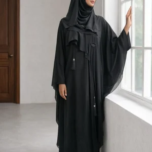 Parisa-Double Layer Chiffon Fabric Abaya